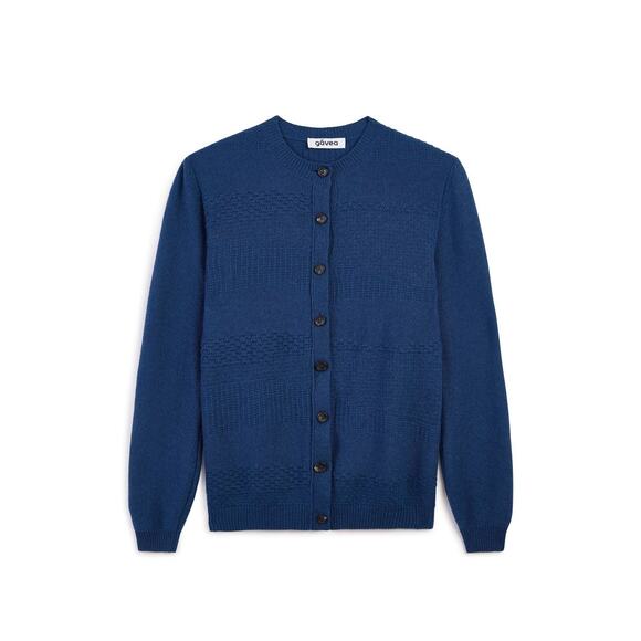 NWOT gavea cashmere Wave Cardigan Sweater Navy Blue XS - Picture 1 of 7